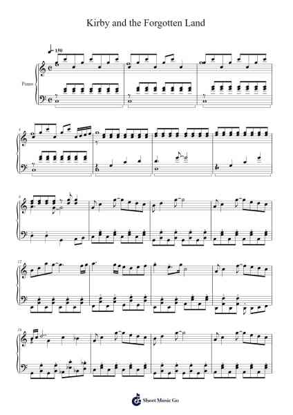 Kirby and the Forgotten Land Sheet Music by unknown composer-Arr.Guygray