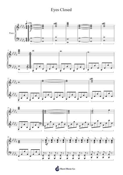Eyes Closed Sheet Music by Netsky-Arr.Crodre Kipqe