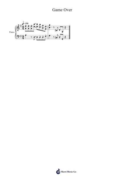Game Over - Super Mario Bros. 3 Sheet Music by Koji Kondo-Arr.Reyblume Poundtor