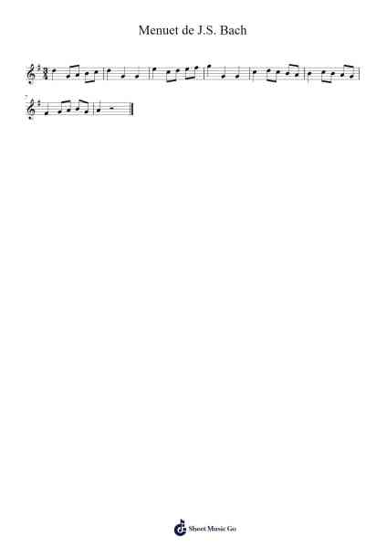 Menuet Sheet Music by Johann Sebastian Bach-Arr.Kyleret Earlkyle
