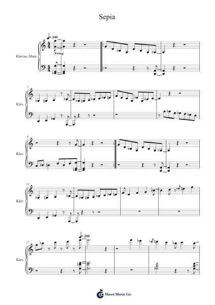 Sepia Sheet Music by Indigo Jam Unit-Arr.Kerniei Judkell