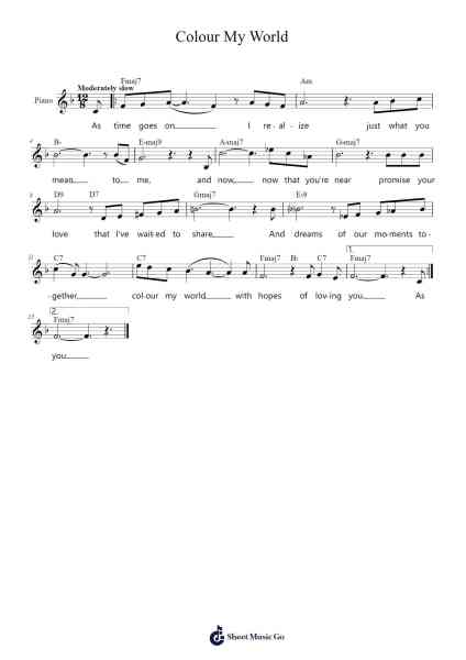 Colour My World Sheet Music by James Pankow-Arr.Taynold Sinthodore