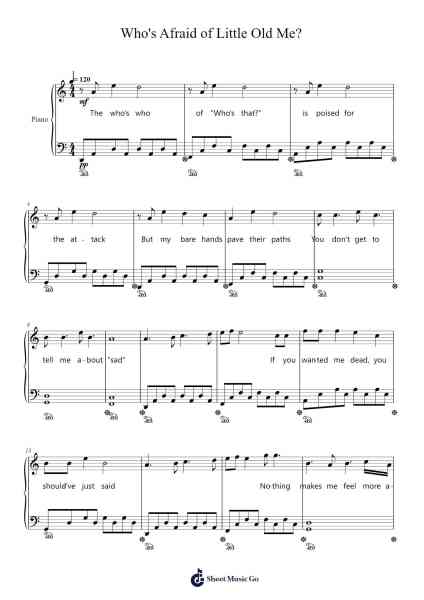Who's Afraid of Little Old Me? Sheet Music by Taylor Swift-Arr.Alscroft Hylo