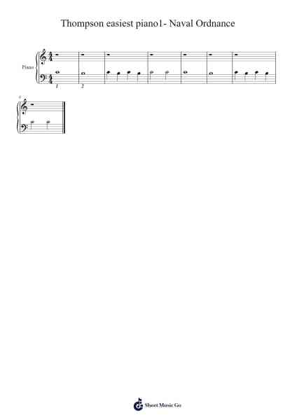 Thompson easiest piano1- Naval Ordnance Sheet Music by John Thompson-Arr.Vioo'neil