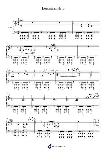Louisiana Hero Sheet Music by Henry Jackman-Arr.Jillmo Grantbott