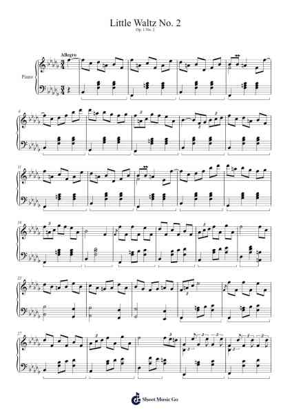Little Waltz No. 2 (B-flat Minor) Sheet Music by Goldxia-Arr.Groral