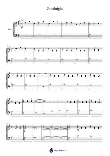 Goodnight Sheet Music by Tredean Baulap-Arr.Charalph
