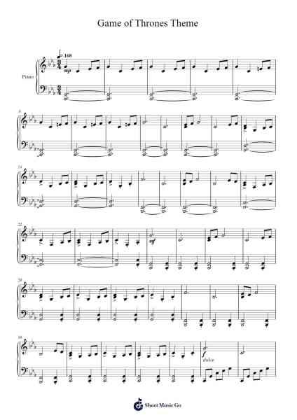 Game of Thrones Theme Sheet Music by Ramin Djawadi-Arr.Crylip