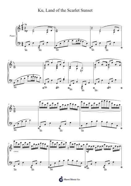 Ku, Land of the Scarlet Sunset Sheet Music by Yasunori Nishiki-Arr.Churmike
