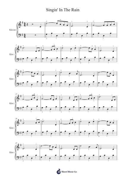 Singin' In The Rain Sheet Music by -Arr.Poundrett Lonlon
