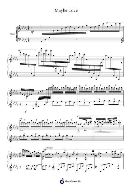 Maybe Love Sheet Music by Yiruma-Arr.Duttraine