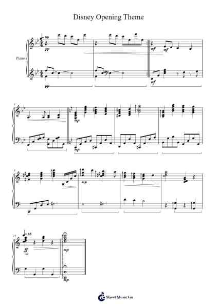 Disney Opening Theme Musica per pianoforte di Disney - Arr.Mickkay