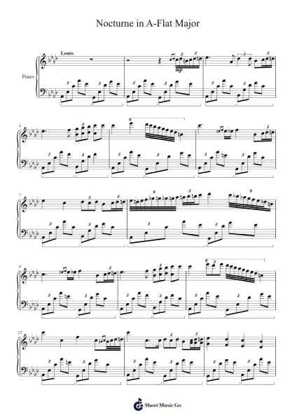 Nocturne in A-Flat Major Sheet Music by mikaoceanschm-Arr.Noelwyatt Northkay