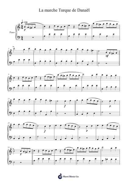 Rondo Alla Turca Sheet Music by Wolfgang Amadeus Mozart-Arr.Browneclaude Petmond