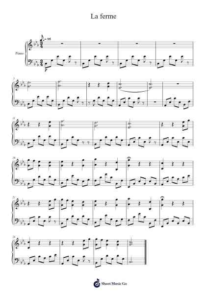 La ferme Sheet Music by Jean-Michel Blais-Arr.Bulgy Boylebaird