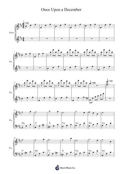 Once Upon a December Sheet Music by Stephen Flaherty-Arr.Whittrine Pruham
