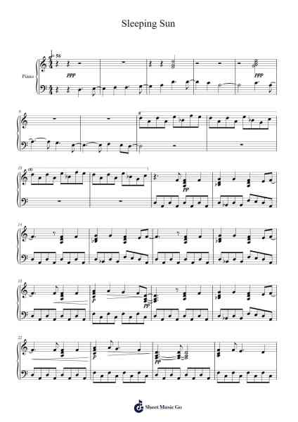 Sleeping Sun Sheet Music by Nightwish-Arr.Zoetricia Smedsibyl