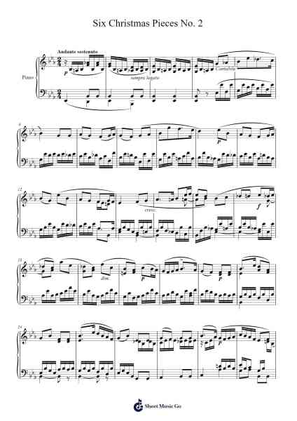 Six Christmas Pieces, Op. 72 No. 2 Sheet Music by Felix Mendelssohn-Arr.Crodre Kipqe