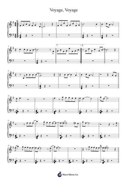 Voyage, Voyage Sheet Music by Desireless-Arr.Simpdre