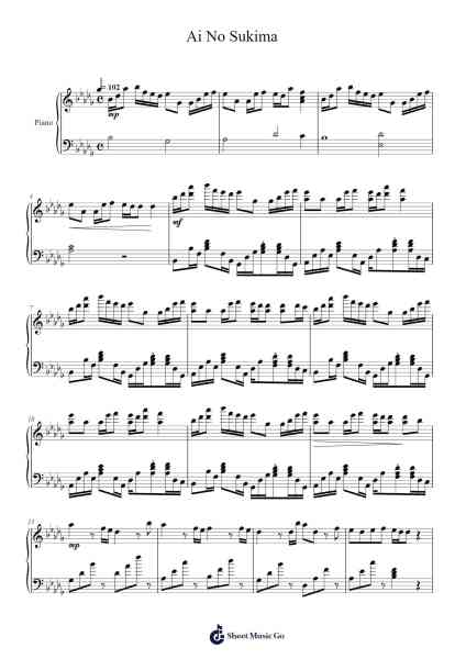 Ai No Sukima Sheet Music by MIMI/Hatsune Miku-Arr.Twainryl