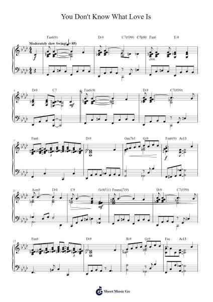 You Don't Know What Love Is Sheet Music by Carol Bruce-Arr.Eyer