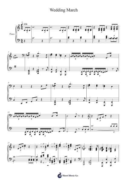 Wedding March Sheet Music by Felix Mendelssohn-Arr.Judmons Bairdchel