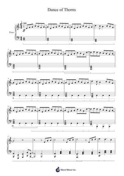 Dance of Thorns Sheet Music by Joren "Tensei" de Bruin-Arr.Swinria
