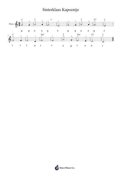 Sinterklaas Kapoentje Sheet Music by undefined-Arr.Roykiel