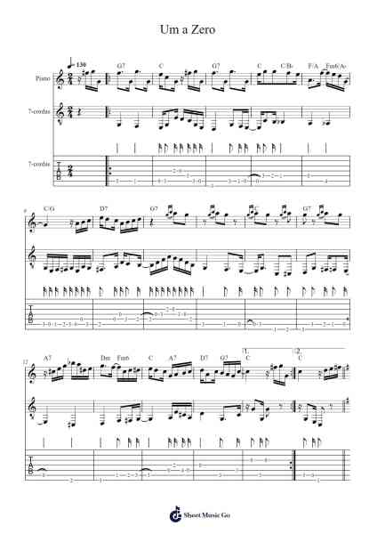 Um a Zero Sheet Music by Pixinguinha/Benedito Lacerda-Arr.Cookjoe