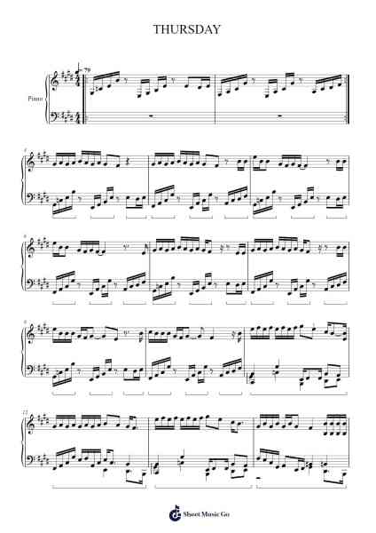 THURSDAY Sheet Music by GOT7-Arr.Simpdre
