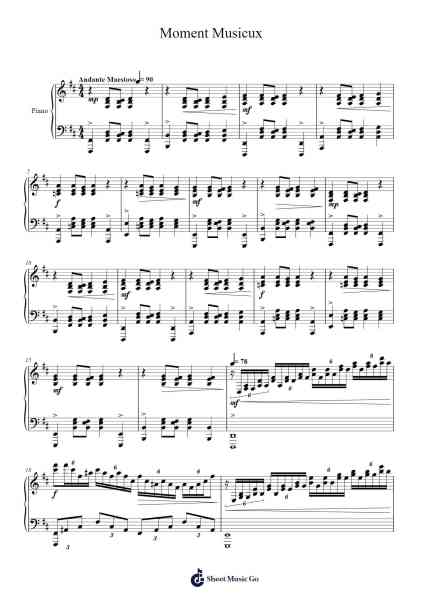 Moment Musicux Sheet Music by Brightfrances-Arr.Xavis Rodgo