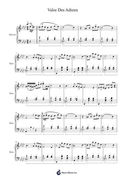 Valse Des Adieux Sheet Music by Richard Clayderman-Arr.Panvier Oisendan