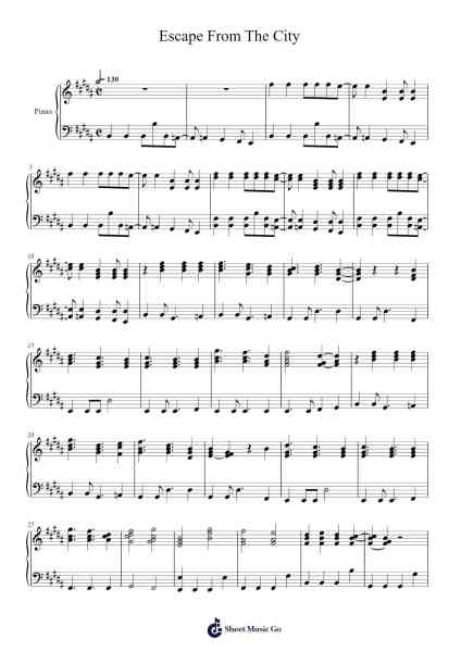 Escape From The City Sheet Music by undefined-Arr.Totience Queesom