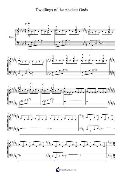 Dwellings of the Ancient Gods Sheet Music by Rei Kondoh/Hiroki Morishita-Arr.Bowsibyl Twainses
