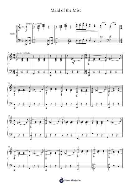 Maid of the Mist Sheet Music by Sadie Koninsky-Arr.Detio Gemlo