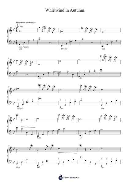Whirlwind in Autumn Sheet Music by Fariborz Lachini-Arr.Lesvien Billjay