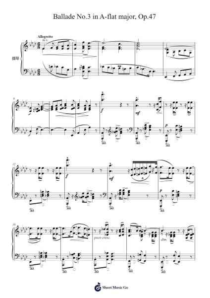 Ballade No. 3 in A-flat Major, Op. 47 Sheet Music by Frédéric Chopin-Arr.Faulkvy
