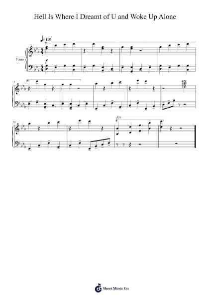 Hell Is Where I Dreamt of U and Woke Up Alone Sheet Music by blackbear-Arr.Macre Accer