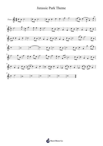 Jurassic Park Theme Sheet Music by John Williams-Arr.Hebart Timron