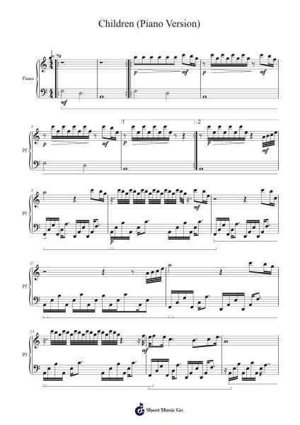 Children (Piano Version) Sheet Music by Robert Miles-Arr.Tice Charsweet