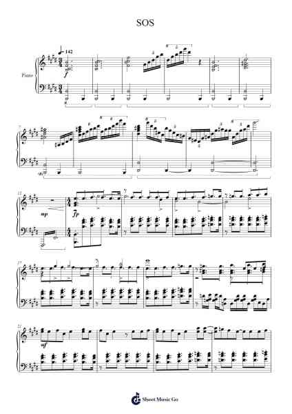 SOS Sheet Music by Midnight Grand Orchestra-Arr.Davehume