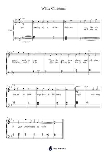 White Christmas Sheet Music by Bing Crosby-Arr.Larple