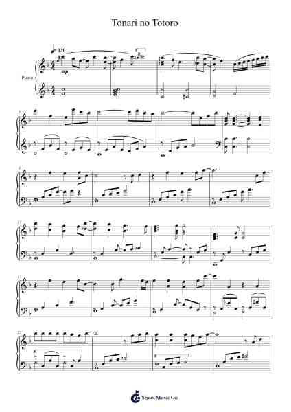 Tonari no Totoro Sheet Music by Joe Hisaishi-Arr.Hornker