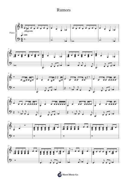 Rumors Sheet Music by Lizzo/Cardi B-Arr.Bloorgrace Springa
