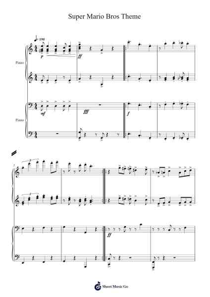 Super Mario Bros Theme Sheet Music by Koji Kondo-Arr.Cashshop