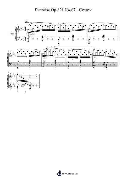 Exercise Op. 821 No. 67 Sheet Music by Carl Czerny-Arr.Leron