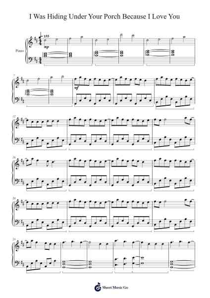 I Was Hiding Under Your Porch Because I Love You Sheet Music by Waterparks-Arr.Bowen Stellow