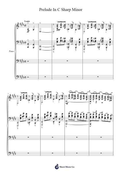 Prelude in C-Sharp Minor, Op. 3 No. 2 Sheet Music by Sergei Rachmaninoff-Arr.Pipril