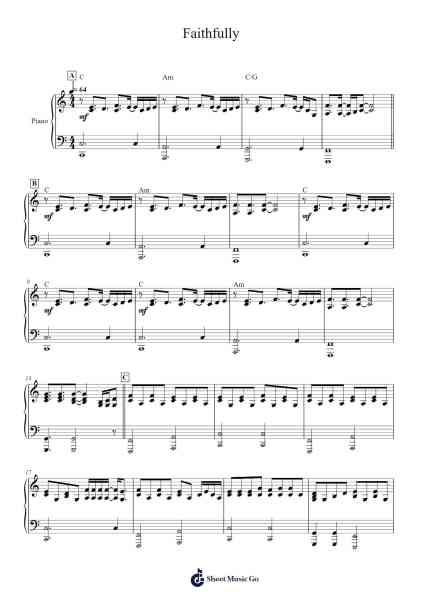 Faithfully Sheet Music by Journey-Arr.Craiac