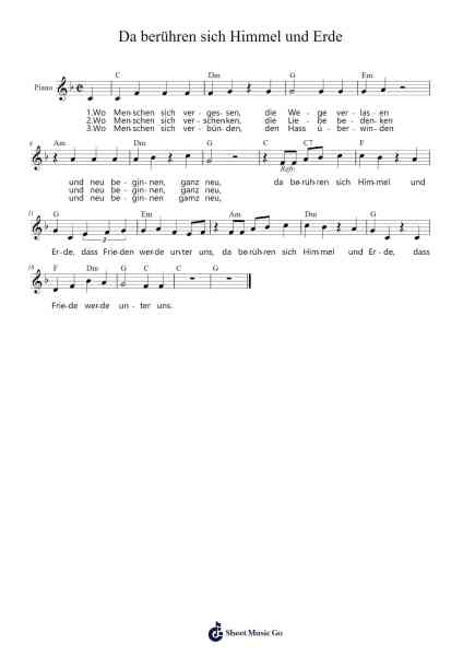 Da beruehren sich Himmel und Erde Sheet Music by Christoph Lehmann-Arr.Birdhearst